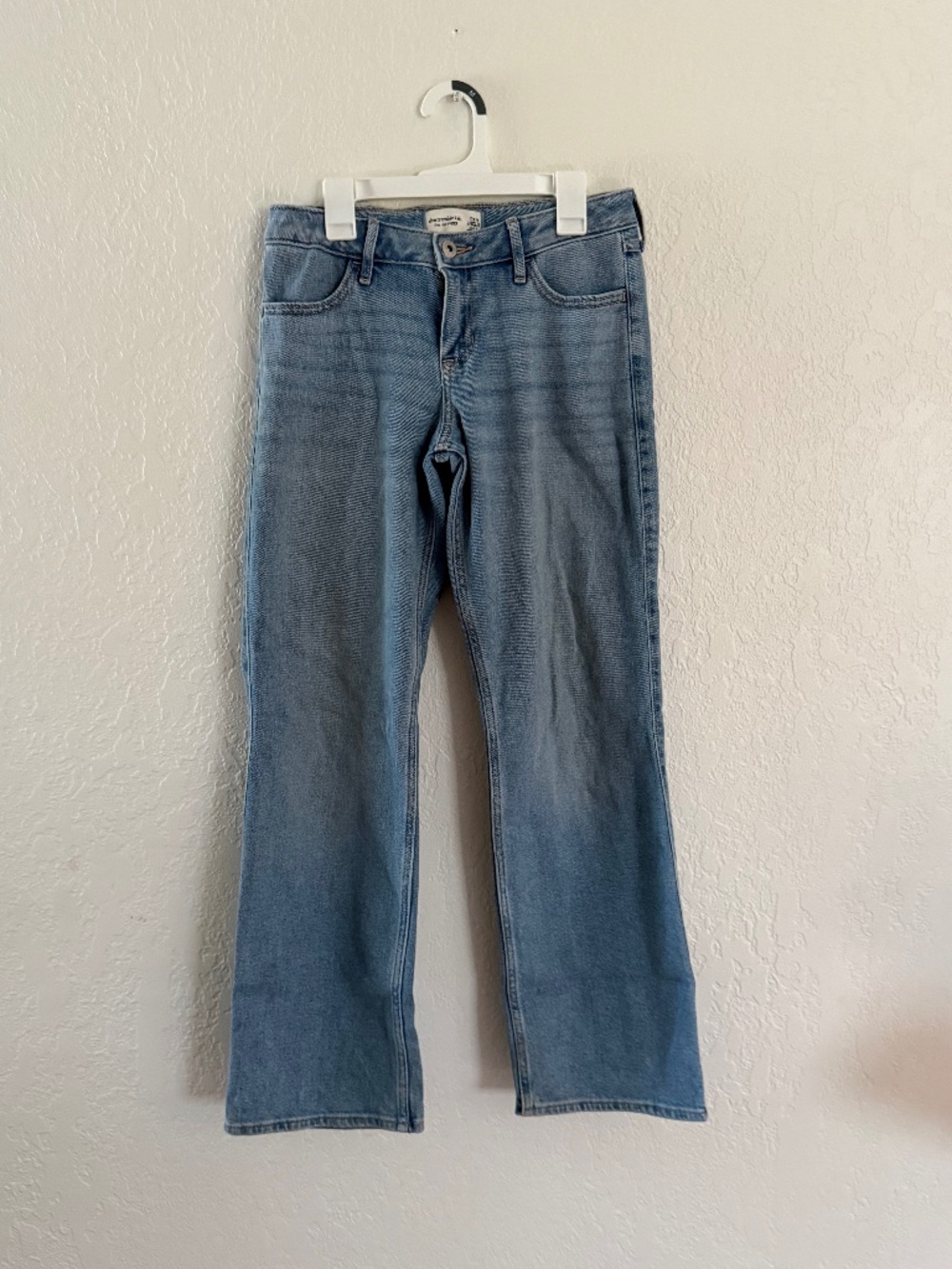 Abercrombie Kids Girls Jeans 13/14 Regular Low Rise Baggy Light Wash Denim